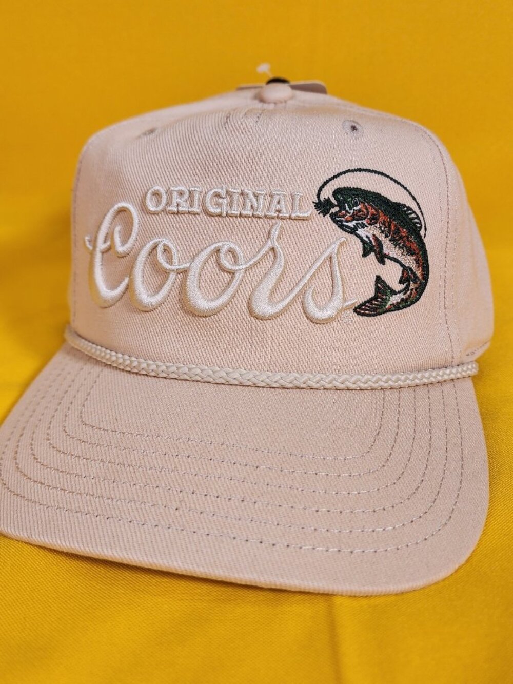Original Coors Beer Trout Fly Fishing Embroidered Rope Snapback Hat Baseball Cap